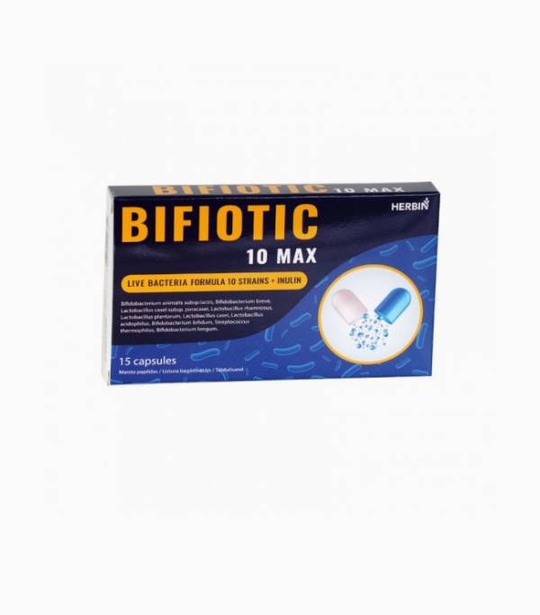 bifiotic 10max BIFIOTIC 10Max 15 kapslit Herbin - Pilt 1